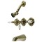 Kingston Brass KB233PLAB Three-Handle Tub and Shower Faucet, Antique Brass KB233PLAB - alternate 1